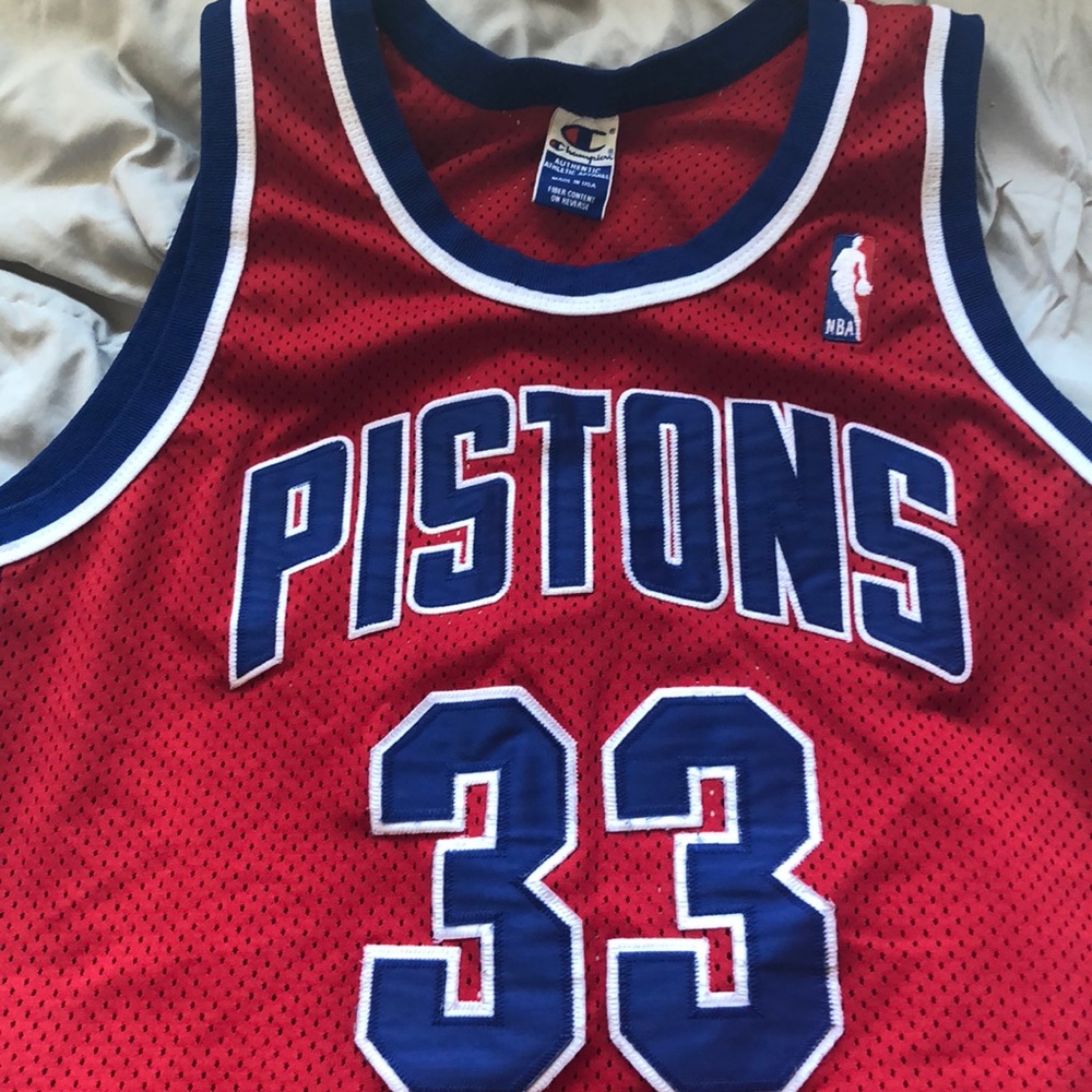 Detroit Pistons Grant Hill 33 Champion jersey